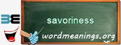 WordMeaning blackboard for savoriness